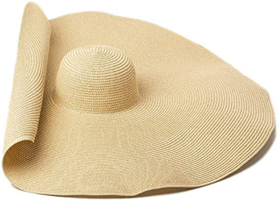 Sommerhut Damen | Breite Krempe | Atmungsaktiv & Leicht | Für Strand & Alltag-Beige-Einheitsgröße-Luzern Mode