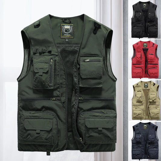 Herren Outdoor-Weste | Ärmellos | Leicht | Funktiondesign | Taschen-Luzern Mode