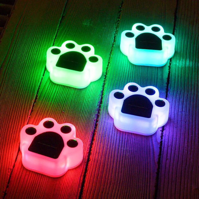 Leuchtende Katzenpfoten-Nachtlichter, LED, bunt, für Kinderzimmer, Dekoration, 4er-Set.