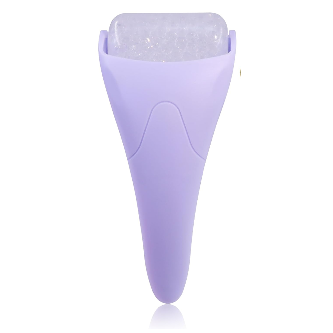 Lila Eiskugel-Gesichtsmassagegerät, Silikon, Hautpflege, Anti-Aging, Entspannung.