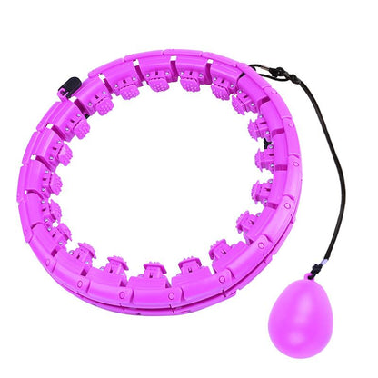 Lila Fitness Hula-Hoop-Reifen mit Gewicht, verstellbar, Kunststoff, Heimtraining.