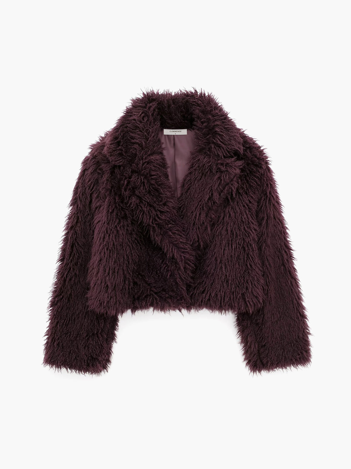 Damen Kunstpelzjacke, dunkelviolett, flauschig, modisch, Herbst-Winter, elegant, warm.