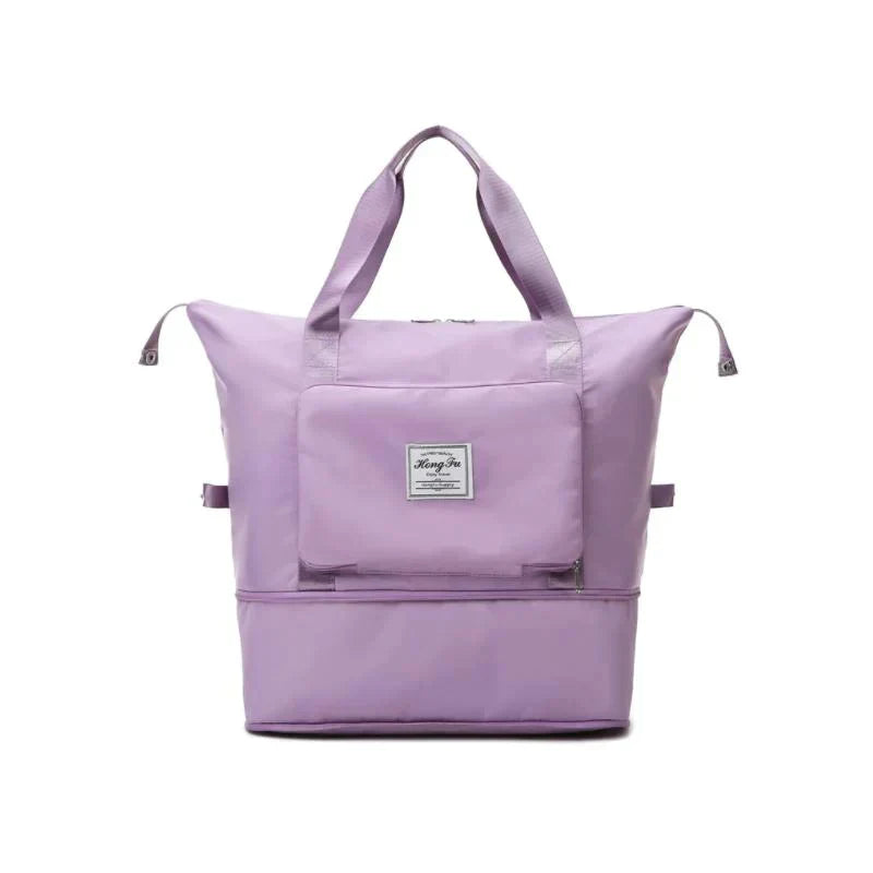 Lila Wickeltasche, multifunktional, wasserdicht, mit Reißverschluss, große Kapazität