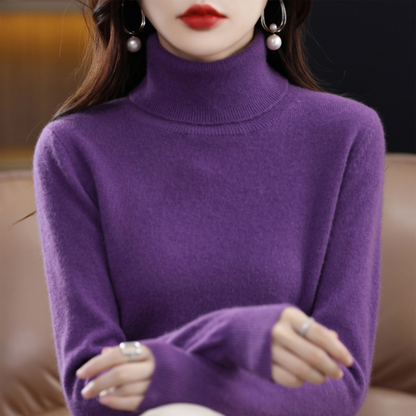 Women's 100% Cashmere Turtleneck Sweater – Soft Regular Fit Pullover 5