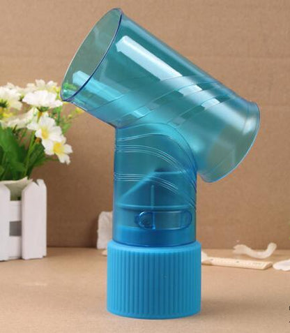 Blauer Haar-Curler-Aufsatz aus Kunststoff, automatischer Lockenwickler, wellenförmiges Design.