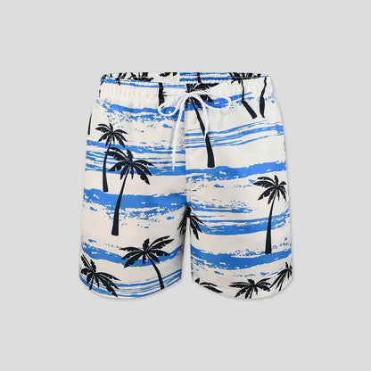 Herren Sommer Shorts | Palmenprint | Leicht | Luftig | Freizeit | Tropen Stil-Luzern Mode
