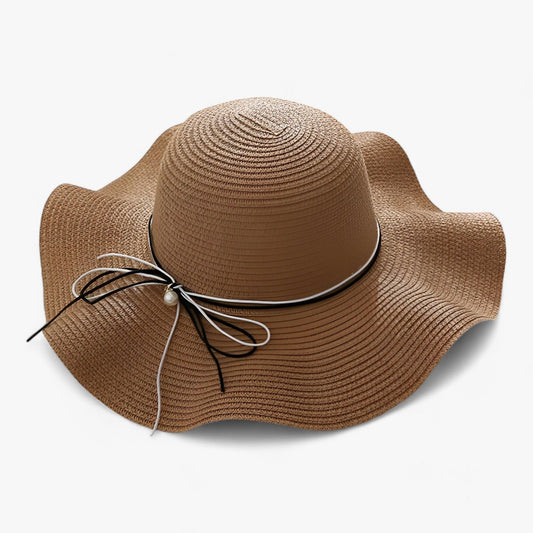Sommerhut Damen UV-Schutz | Strandhut mit Schleife | Leicht & stilvoll für Urlaub-Khaki-56-58CM-Luzern Mode