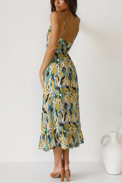 Maxi Sommerkleid Damen | Luftig tailliert | Leichtes Kleid | Urlaub Look-Luzern Mode