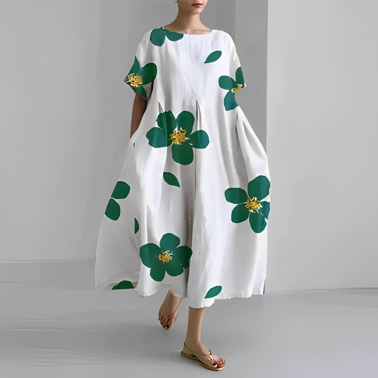 Sommer Maxikleid Damen | luftiges Kleid | tailliert | Strand | Urlaub | Freizeitkleid-Weiß-S-Luzern Mode