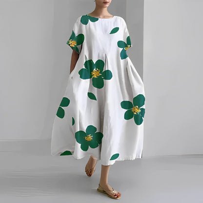 Sommer Maxikleid Damen | luftiges Kleid | tailliert | Strand | Urlaub | Freizeitkleid-Weiß-S-Luzern Mode