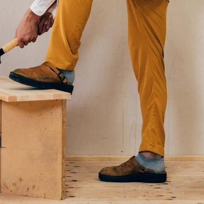 Herren Lederslipper | Gummisohle | Echtes Leder | Rutschfest-Luzern Mode