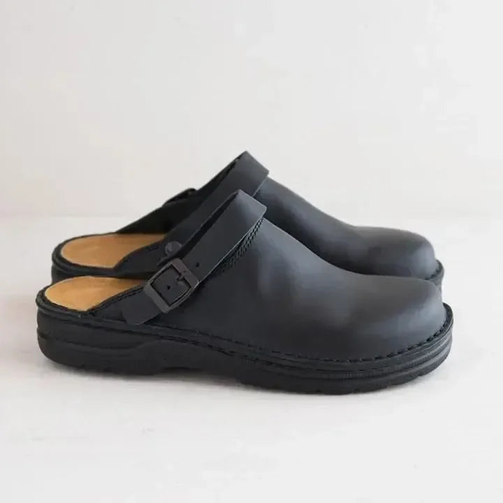 Herren Lederslipper | Gummisohle | Echtes Leder | Rutschfest-Luzern Mode