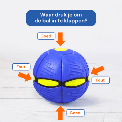 Blauer magischer fliegender Ball, interaktives Spielzeug für Kinder, faltbar, Kunststoff.