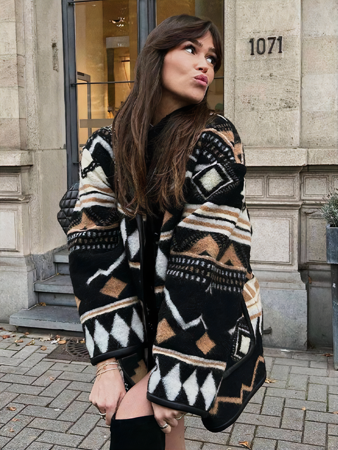 Damen Herbstjacke mit Print – Amaris