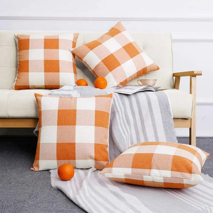 Gemütliche Karierte Kissenhülle im Landhausstil – Autumn Plaid