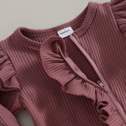 Mädchen Babysuit mit Rüschen – Herbstzauber NolaBloom