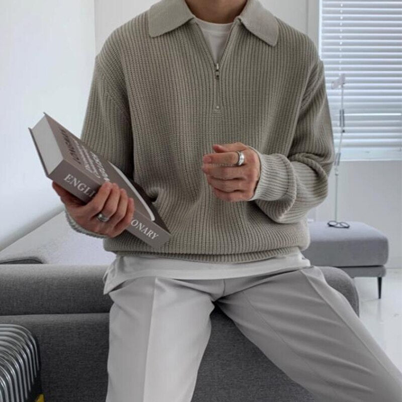Herren Sweatshirt mit Reißverschluss-Kragen – Jonas