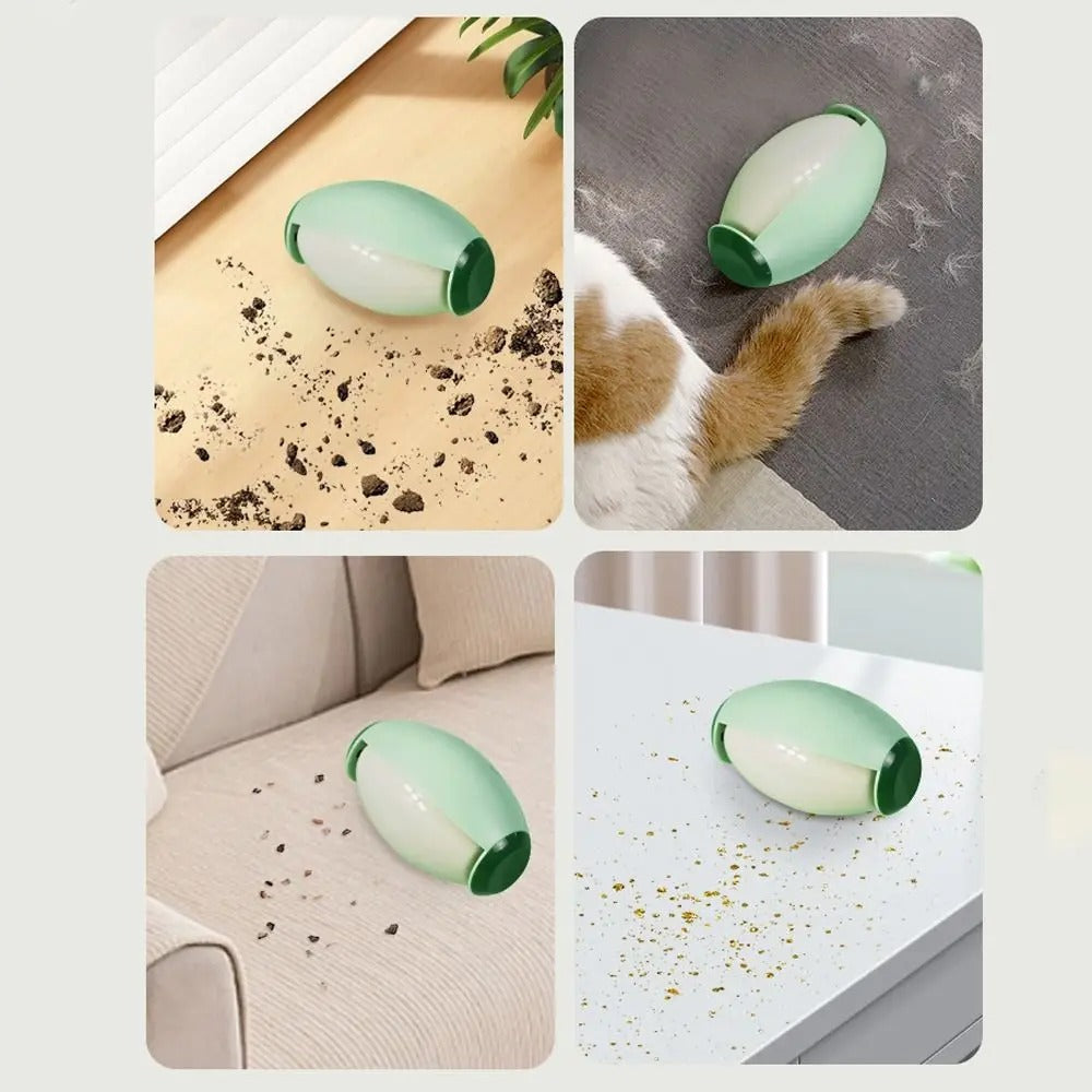 Tragbarer Mini-Staubsauger in Grün, ideal für Tierhaare und Krümel auf Möbeln und Böden.