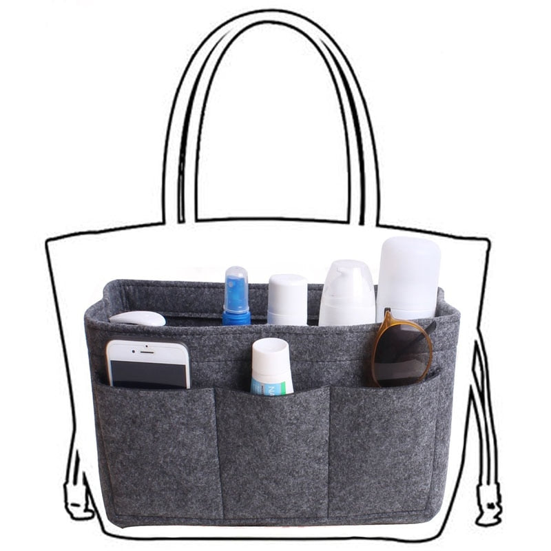 Filz Handtaschen- und Make-up-Organizer Einsatz – Kaufe 1, Erhalte 1 GRATIS Multi-Taschen Aufbewahrung