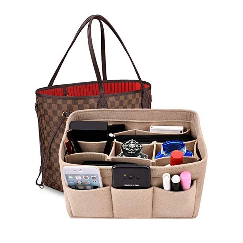 Filz Handtaschen- und Make-up-Organizer Einsatz – Kaufe 1, Erhalte 1 GRATIS Multi-Taschen Aufbewahrung