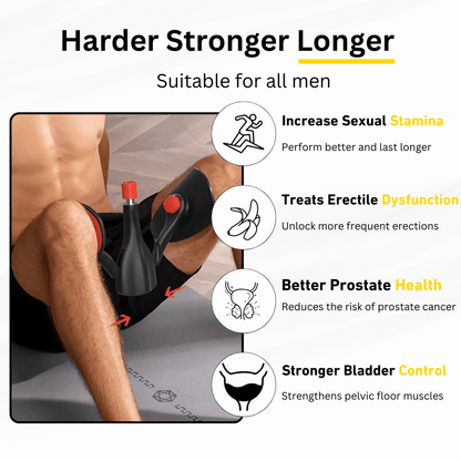 Männer-Kegeltrainer, schwarz, für verbesserte sexuelle Ausdauer und Prostatagesundheit.