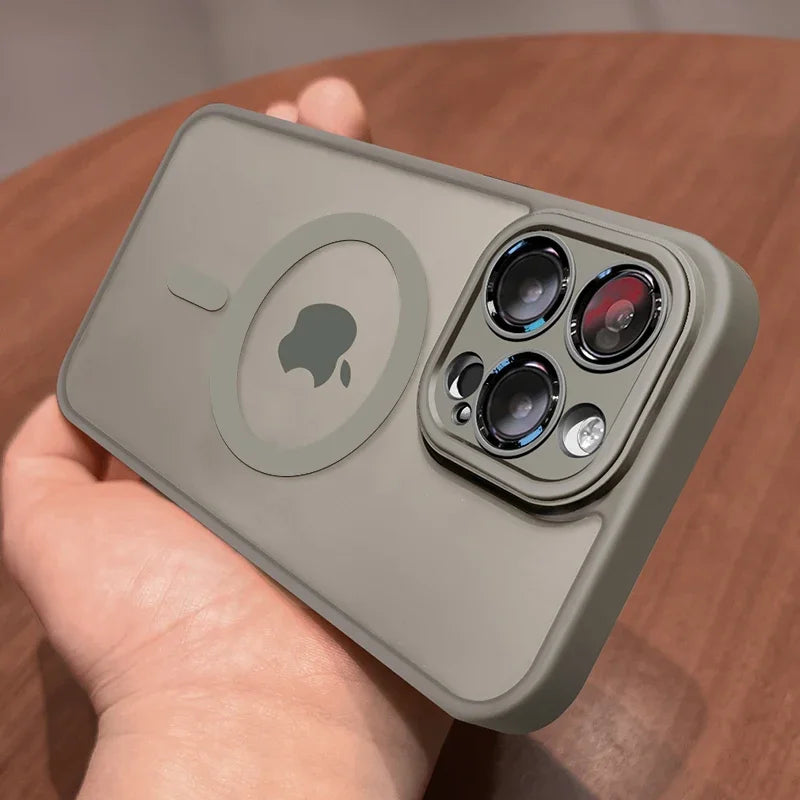 Matte Armour Magnetic Case with Shock Protection & Magsafe Support – 1+1 FREE-Grey-For iPhone 16e-State of Style