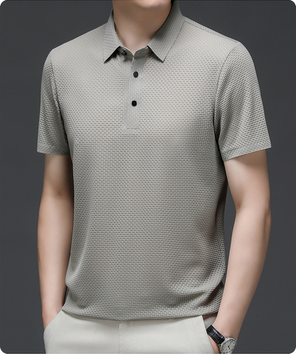Herrenpolo aus atmungsaktivem Mesh – Matteo