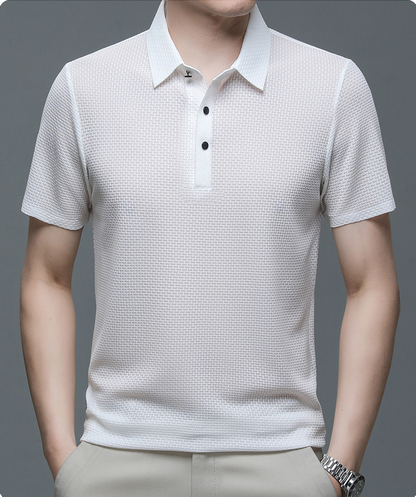 Herrenpolo aus atmungsaktivem Mesh – Matteo