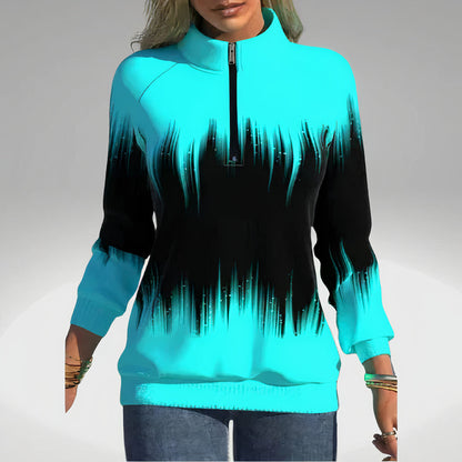 Damen Sweatshirt mit Reißverschlusskragen – Elvira