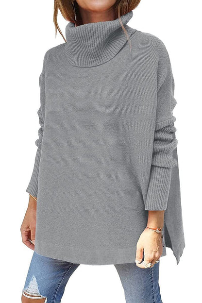Warme locker sitzende Damenpullover mit Rollkragen - Amara