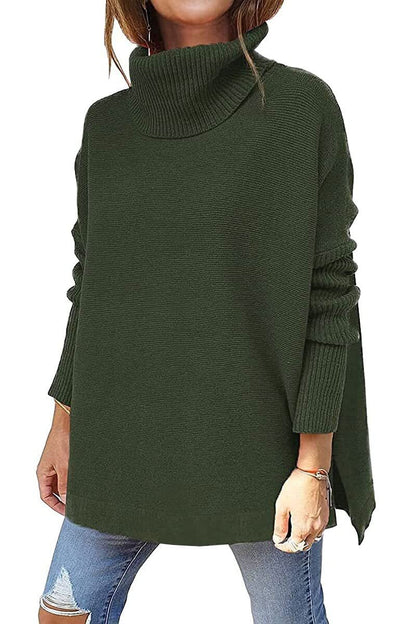 Warme locker sitzende Damenpullover mit Rollkragen - Amara
