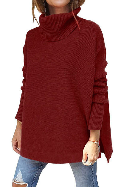 Warme locker sitzende Damenpullover mit Rollkragen - Amara