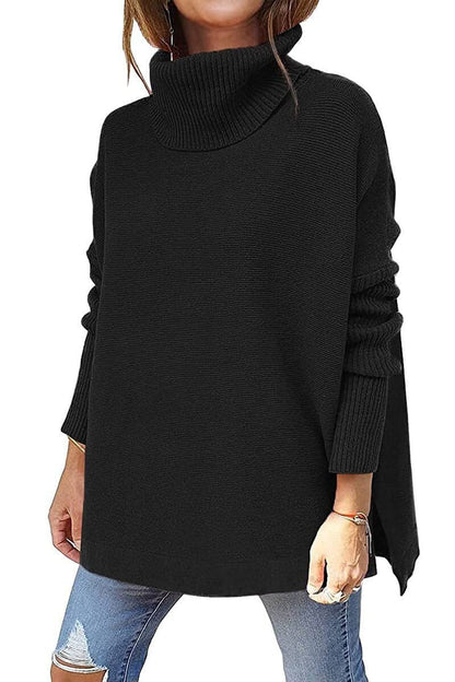 Warme locker sitzende Damenpullover mit Rollkragen - Amara