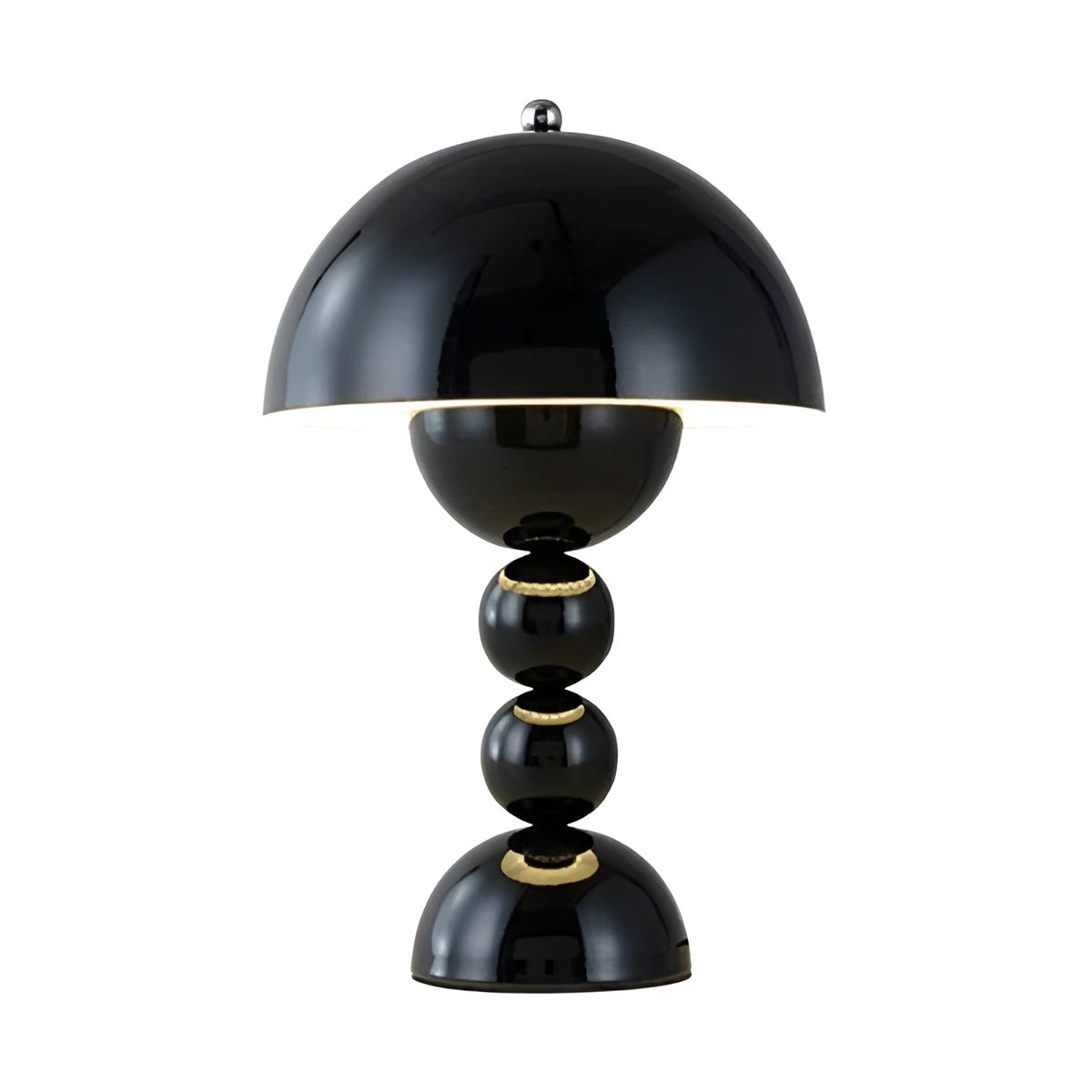 Schwarze nordische Tischlampe, kugelförmiges Design, modern, dekorativ, tragbar.