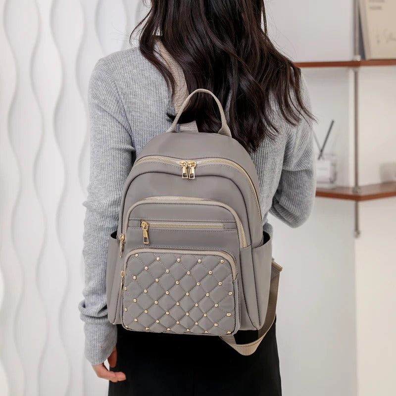 Leichter wasserabweisender Nylon-Rucksack für Damen – Reisen & Schule