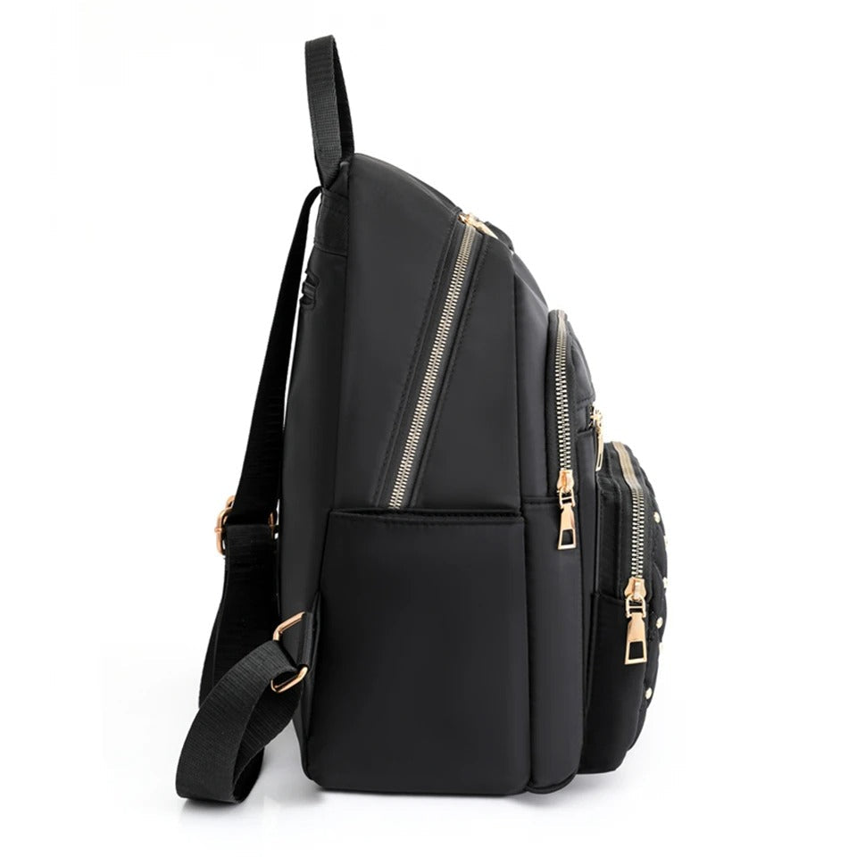 Leichter wasserabweisender Nylon-Rucksack für Damen – Reisen & Schule