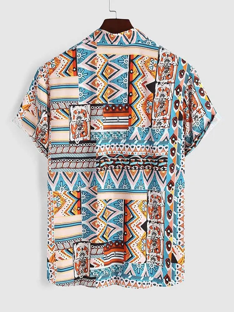 Sommer-Damen-T-Shirt mit ethnischem Muster und Tasche – Nova