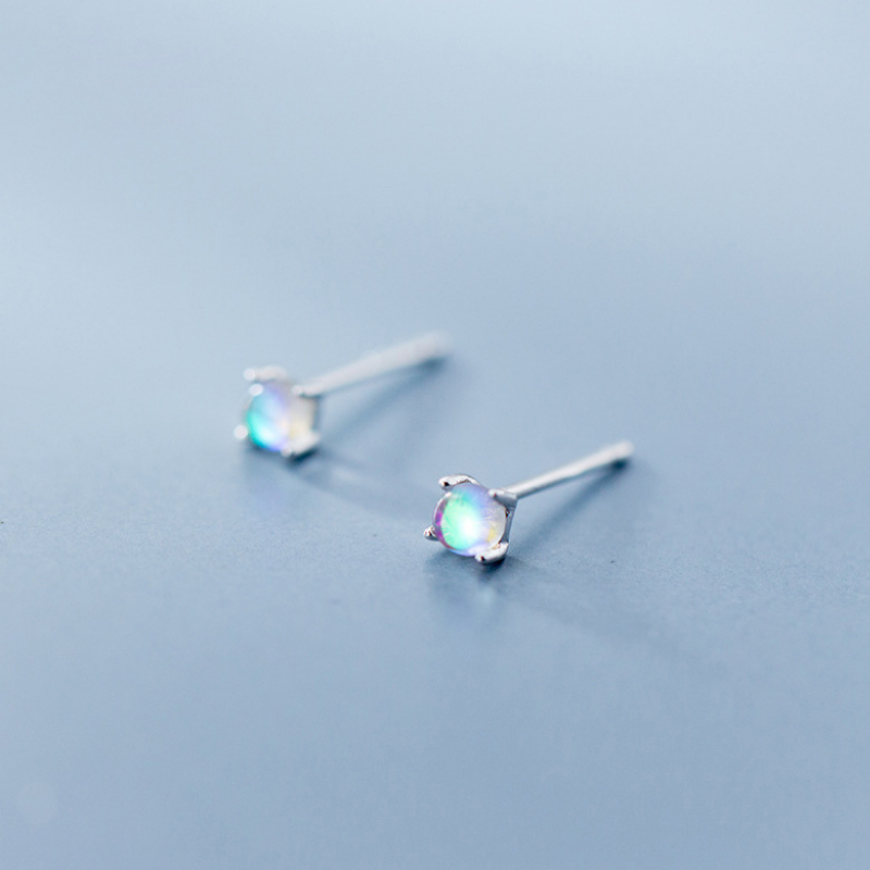 Opal Ohrringe Silber, minimalistischer Schmuck, elegantes Design, Geschenk für Frauen