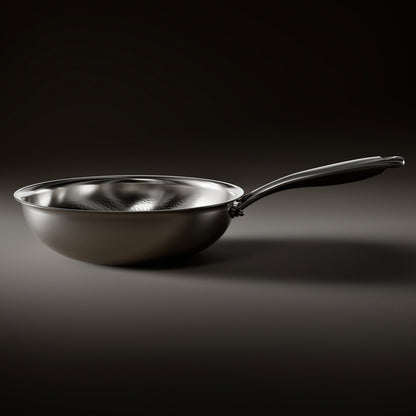 Hand-Hammered Titanium Wok Pan with Flat Bottom 2