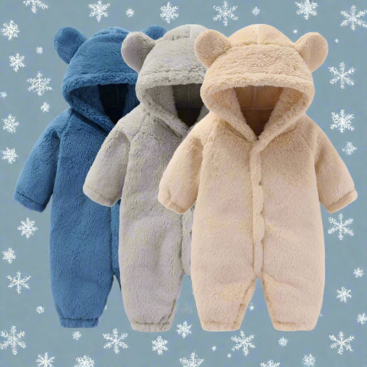 Winterlicher Teddy-Overall mit Ohren – Ultimativer Fleece-Komfort für Kinder