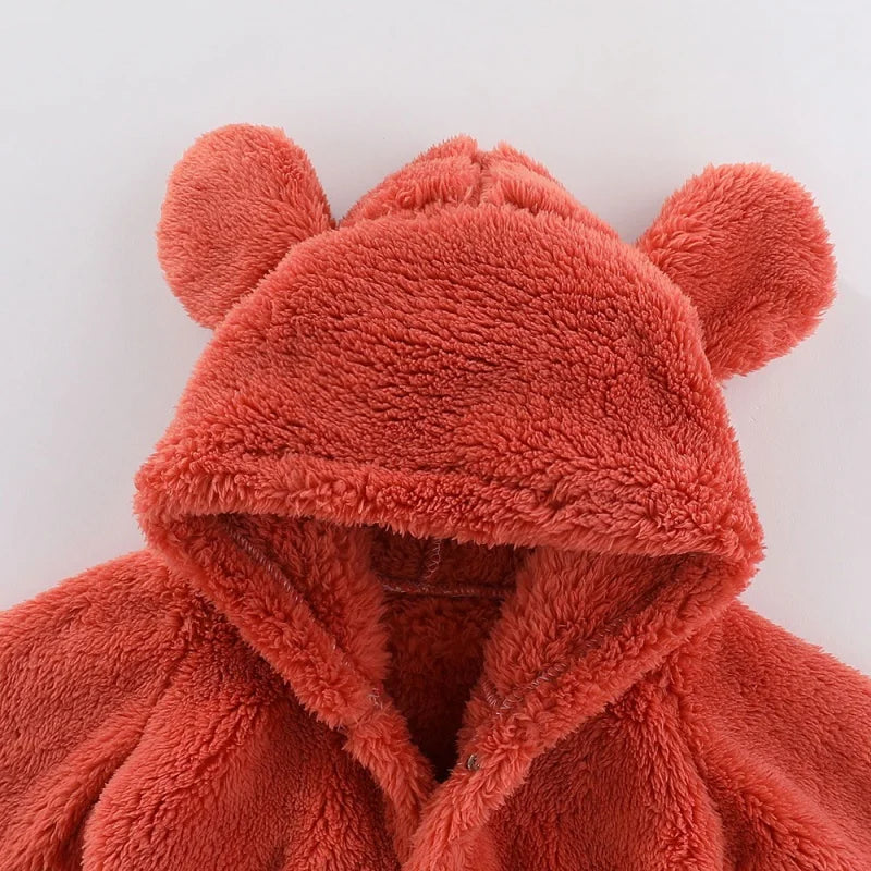 Winterlicher Teddy-Overall mit Ohren – Ultimativer Fleece-Komfort für Kinder