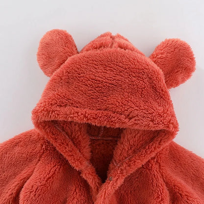 Winterlicher Teddy-Overall mit Ohren – Ultimativer Fleece-Komfort für Kinder