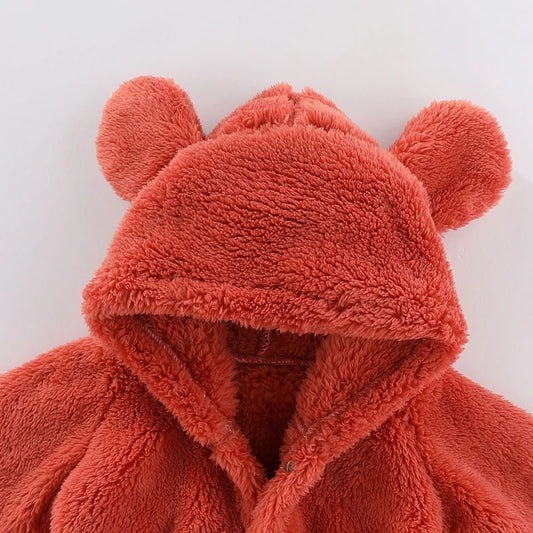 Winterlicher Teddy-Overall mit Ohren – Ultimativer Fleece-Komfort für Kinder