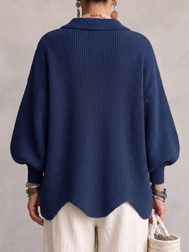Oversized Collared Cardigan with Large Metal Buttons 2