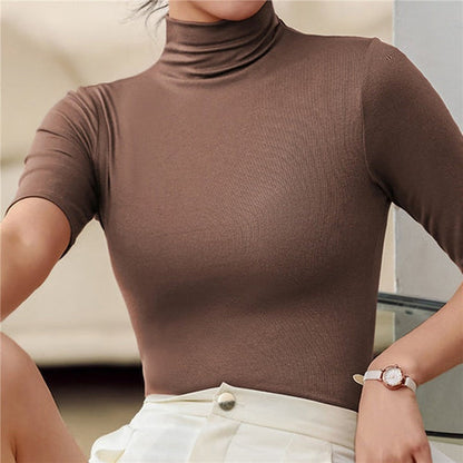 Nahtlose Damenrollkragenpullover mit schlanker Passform – Nina