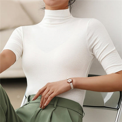 Nahtloser & Weicher Damen Rollkragen-Top mit Figurbetontem Schnitt – Arina