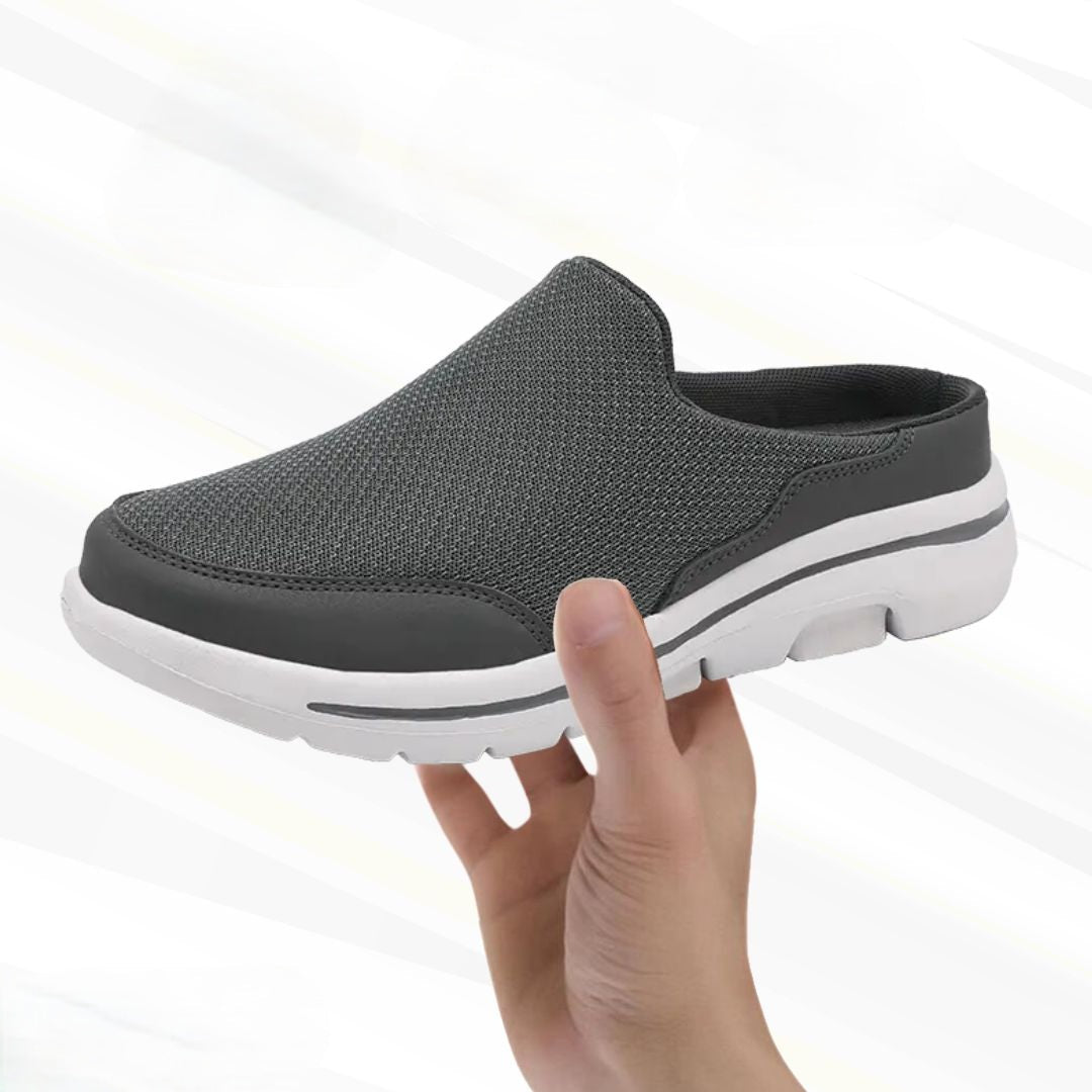 Heren Barfuß-Komfortschuhe | Orthopädisch | Slip-On | Schmerzlinderung-Grau-39-Luzern Mode