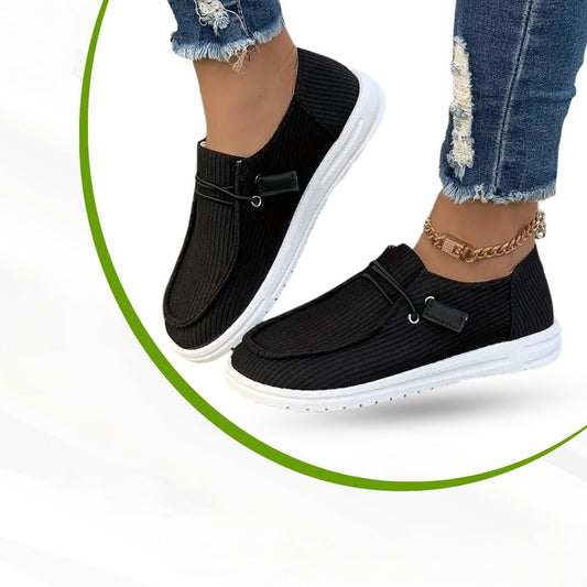 Damen Freizeitschuhe | Orthopädische | Slip-On | Einfarbig | Luftig-Schwarz-36-Luzern Mode