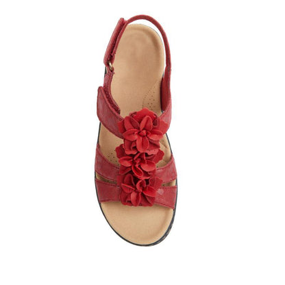 Orthopädische Sandalen Damen | Sommer | Bequem | Retro | Blumen | Keil-Luzern Mode
