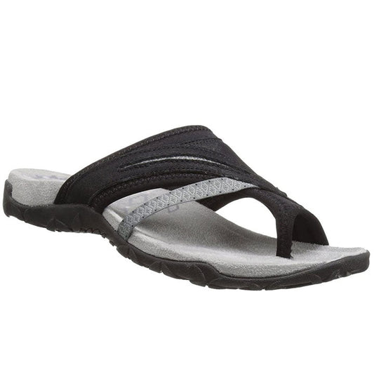 Damen Sandalen | 3-Bogen-Support | Orthopädisch | Offen | PU-Schaum-Schwarz-35-Luzern Mode